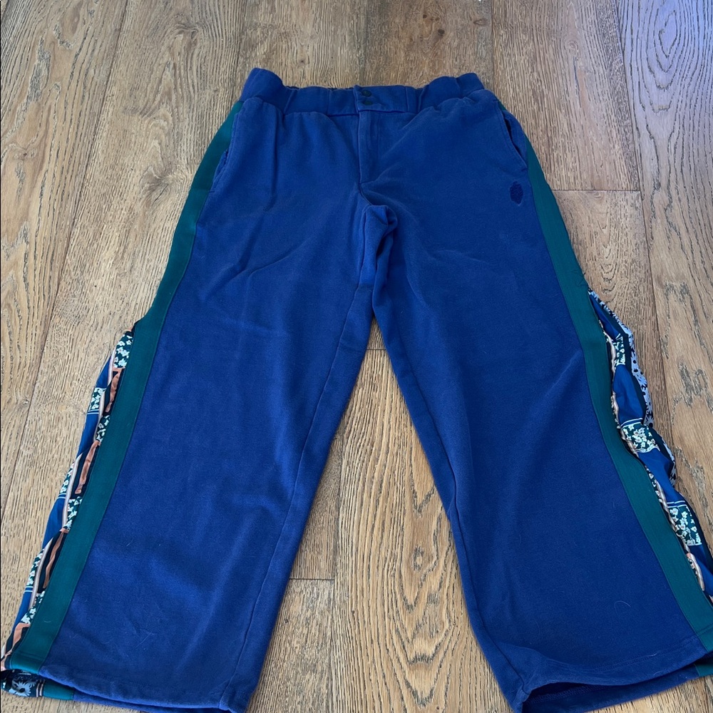 Free People Movement Kickoff Terry Cotton Sweatpants with Silk Floral Inlay